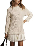 Suéter de Punto Casual con Patrón de Cable para Mujer – 10 Colores