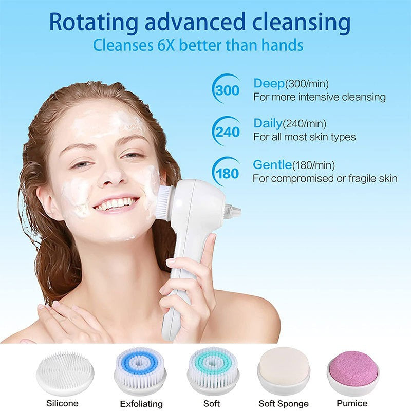Cepillo Limpiador Facial Eléctrico 3 en 1 con Vibración Sónica – Impermeable