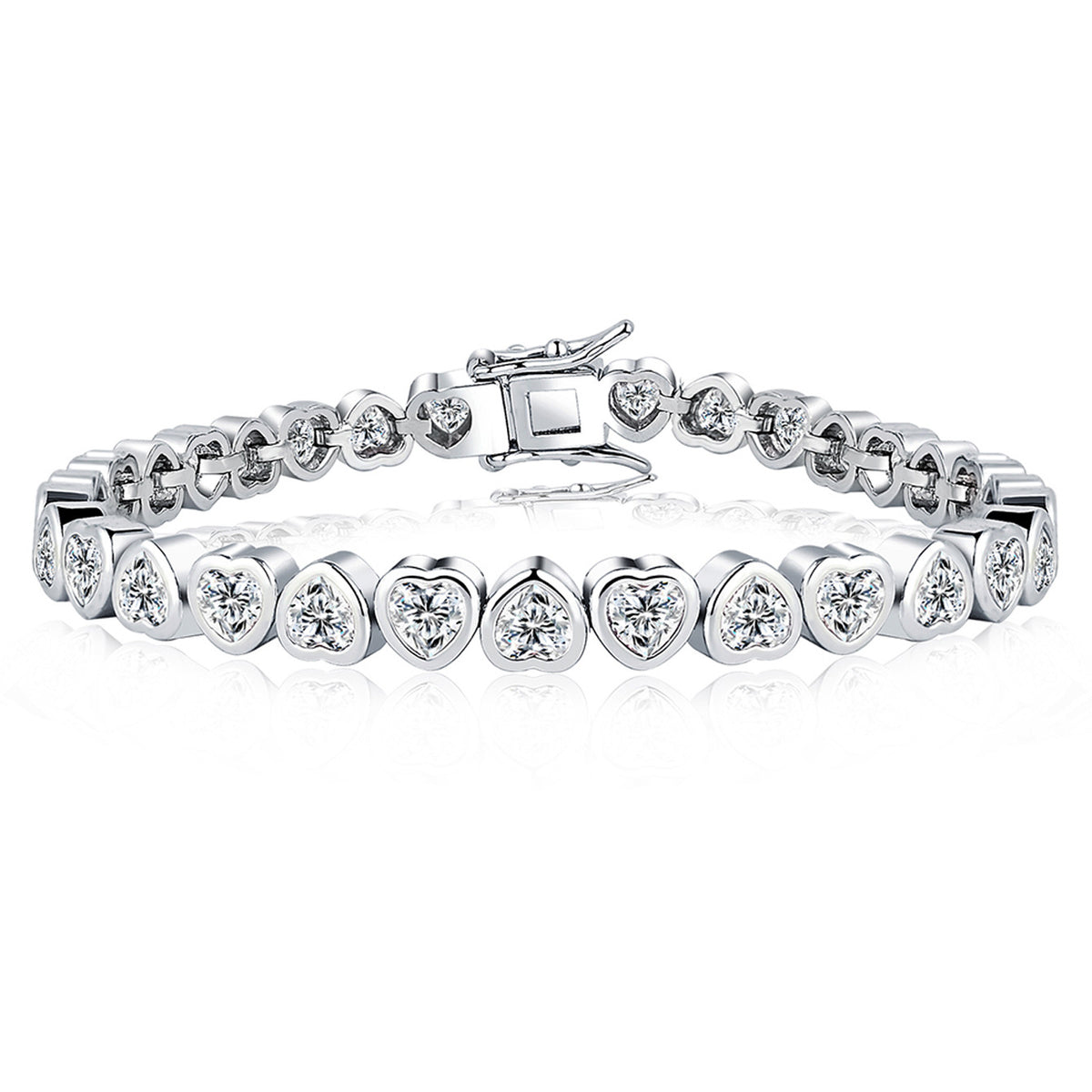 Pulsera corazón zirconia dorada romántica