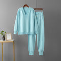 Conjunto de Suéter Cuello V con Pantalón Largo – Talla Única 10 Colores
