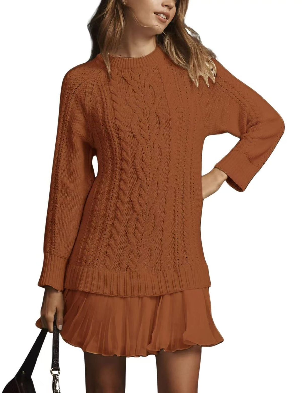 Suéter de Punto Casual con Patrón de Cable para Mujer – 10 Colores