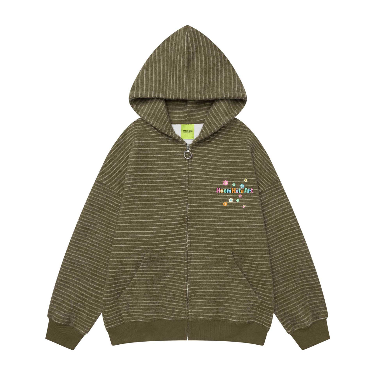 Hoodie a Rayas de Colores con Letras