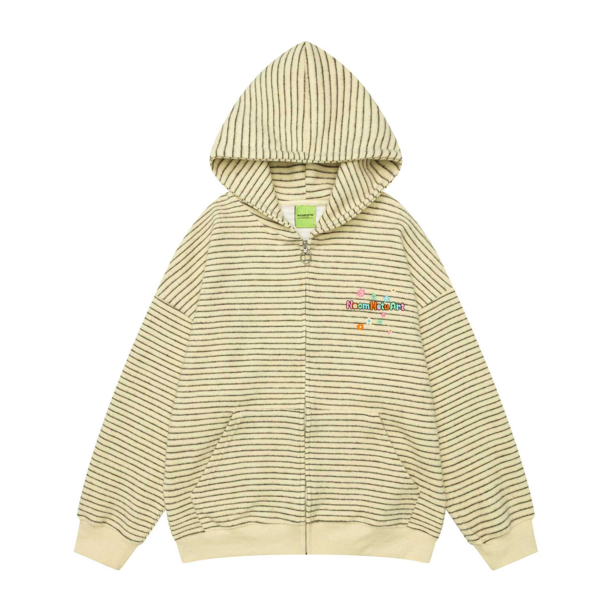 Hoodie a Rayas de Colores con Letras