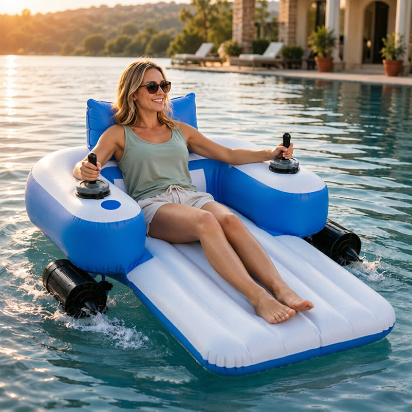PowerFloat – Silla Inflable con Propulsor Eléctrico para Piscina y Lago