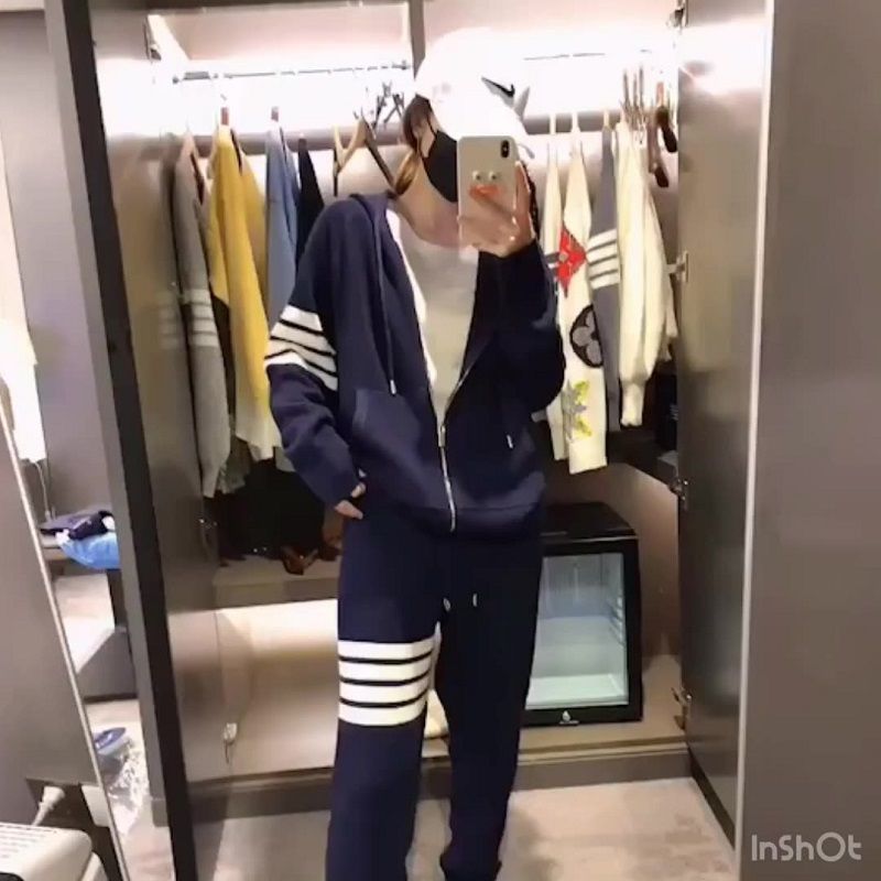 Conjunto Deportivo Casual 2 Piezas – Hoodie Oversize con Rayas y Pantalón Largo