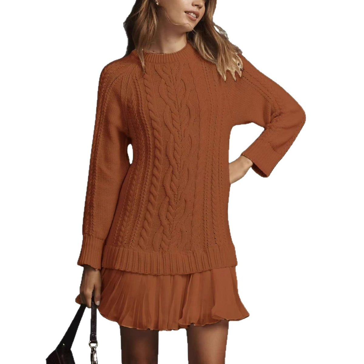 Suéter de Punto Casual con Patrón de Cable para Mujer – 10 Colores