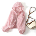 Chaqueta Ligera con Protección Solar para Mujer – Estilo Casual con Capucha y Cordón