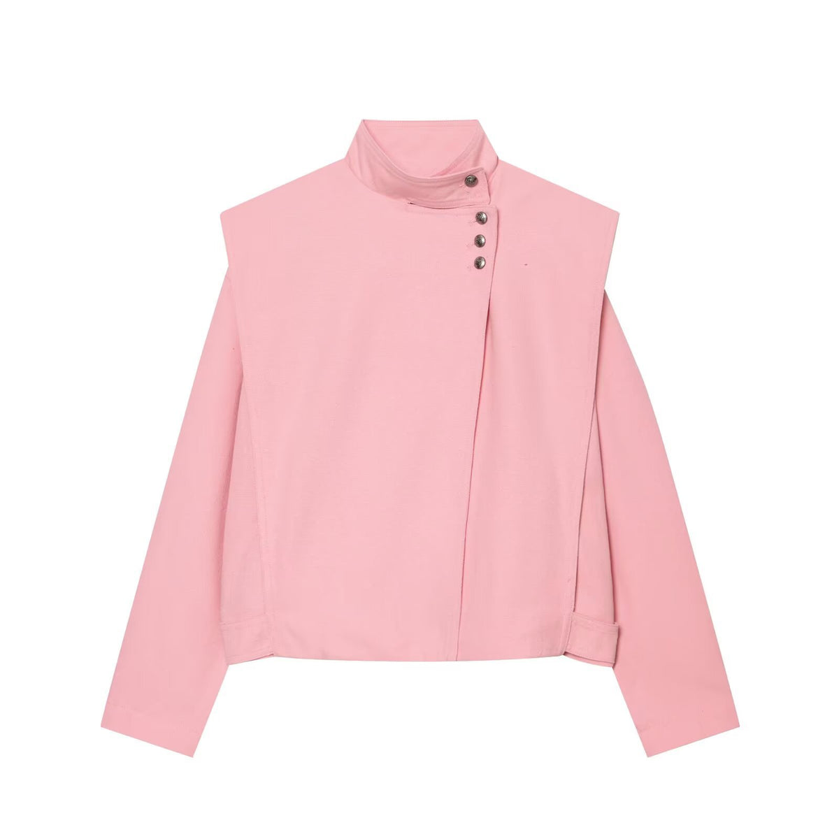 Chaqueta de Manga Larga con Cuello Mao – Estilo Urbano