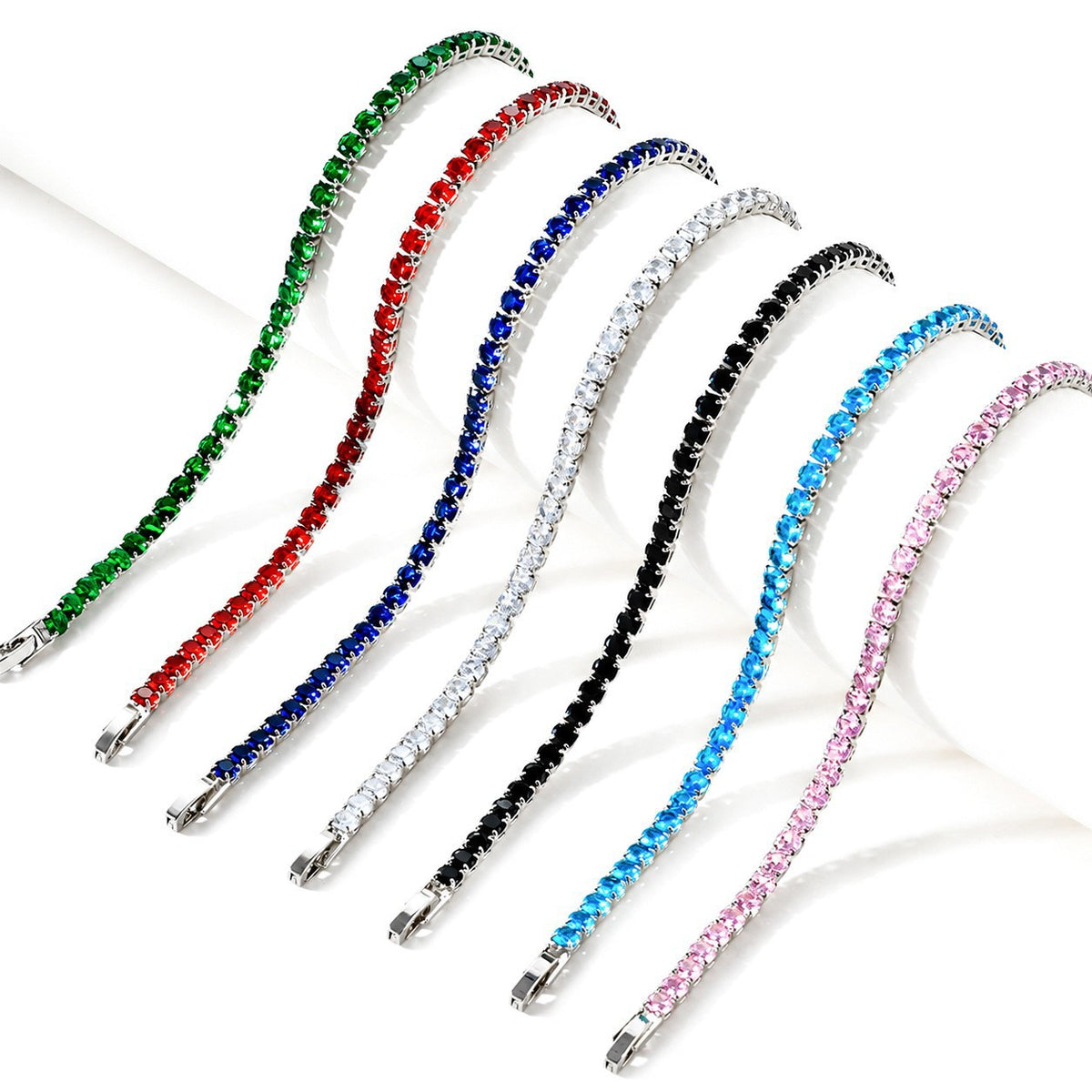 Pulsera de circonio Hip Hop para hombre y mujer
