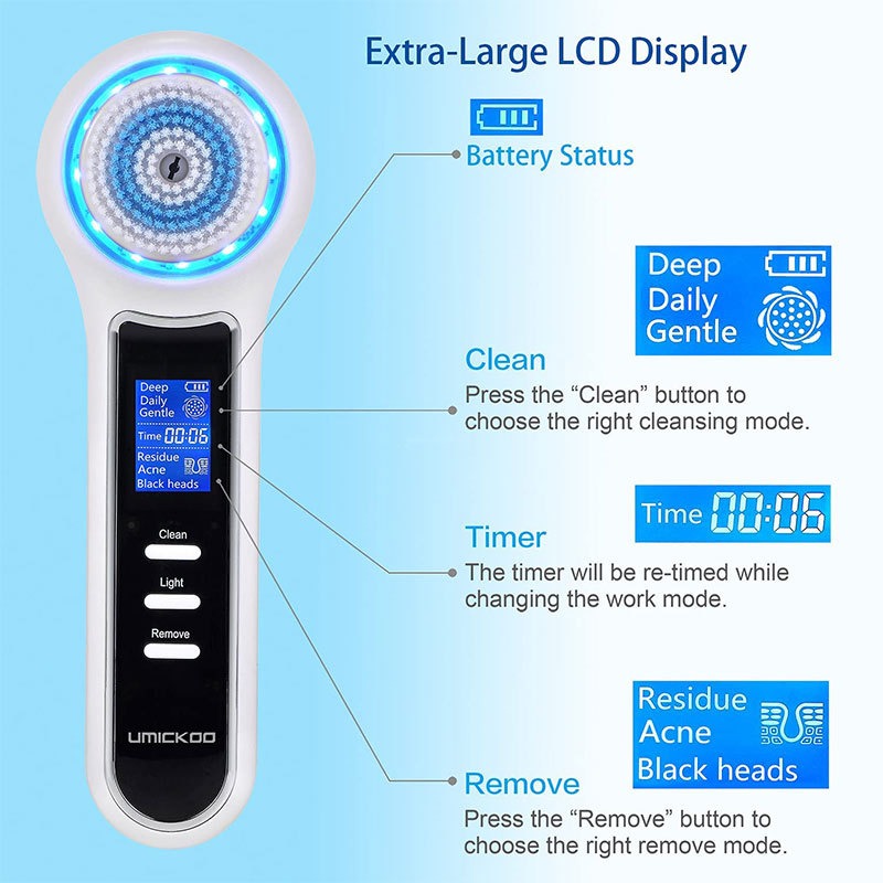Cepillo Limpiador Facial Eléctrico 3 en 1 con Vibración Sónica – Impermeable