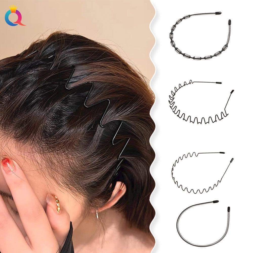 Diadema metálica para limpieza facial sin marcas